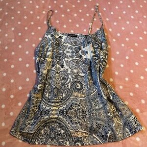Lane Bryant Blue and White Paisley Camisole